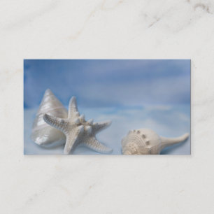 Sea Shells Star Fish Hand Painted Blue Watercolor Business Card