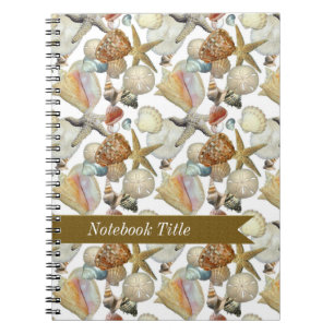 Sea Shells Starfish Beach Journal Notebook
