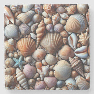 Sea Shells Stone Coaster