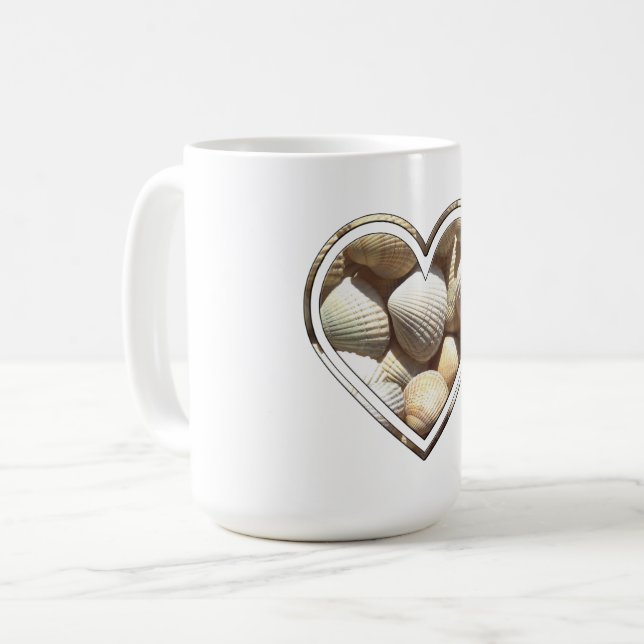 Sea Shells Summer Beach Life Heart Seashells Coffee Mug (Front Left)