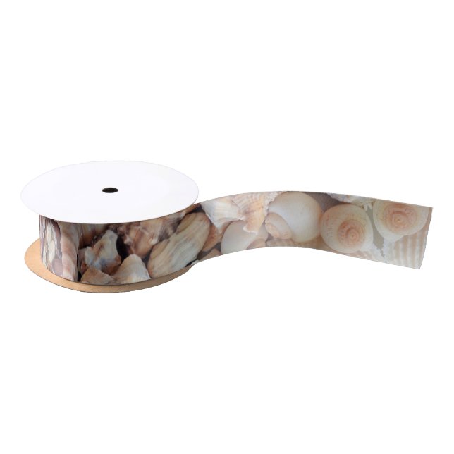 Sea Shells, Summer Exotic Tropical Photography Satin Ribbon (Spool)