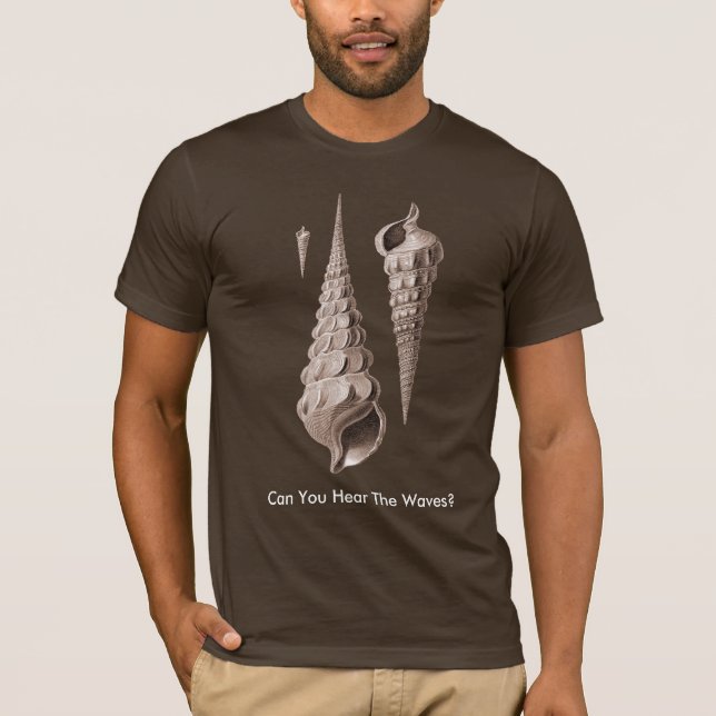 Sea-Shells T-Shirt -Can You Hear The Waves? (Front)