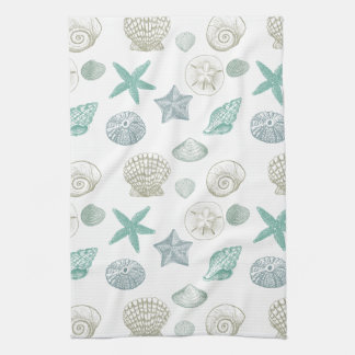 Sea shells tea towel