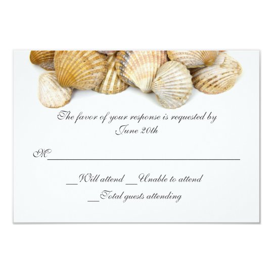 Sea Shells Wedding RSVP Card