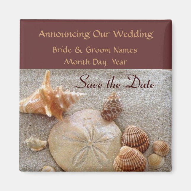 Sea Shells Wedding Save the Date Magnet (Front)