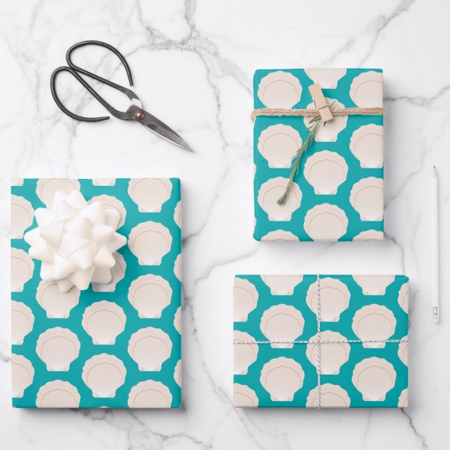 Sea Shells Wrapping Paper Sheet (Front)