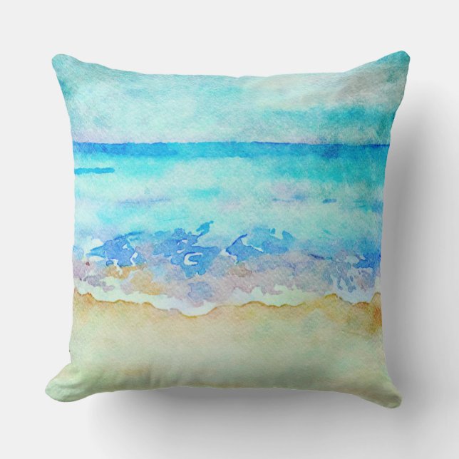 *~* Sea Shore AR7 Beach Nautical Waves Surf Beach Cushion (Front)