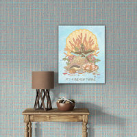 Sea Shore Beach Vibe Teal and Purple Poster