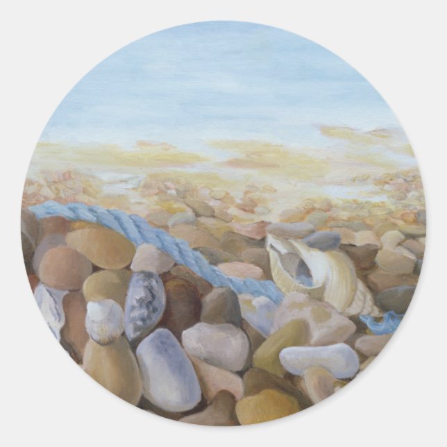 Sea Shore Classic Round Sticker (Front)
