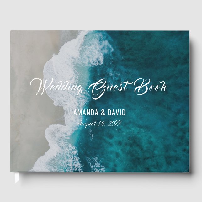 Sea Shore Destination Beach Wedding Guest Book (Front)