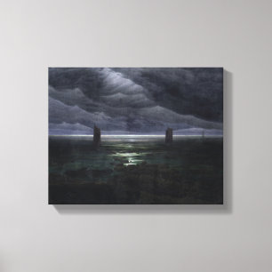 Sea Shore in Moonlight, 1835-36 Canvas Print