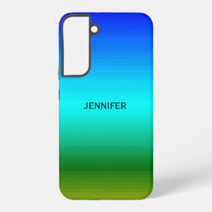 Sea & Sky Blue and Green Gradient Add Name Samsung Galaxy Case
