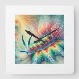 Sea slug 081024AREF129 - Watercolor Square Wall Clock