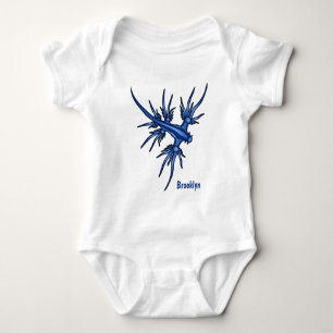 Sea slug blue dragon illustration baby bodysuit