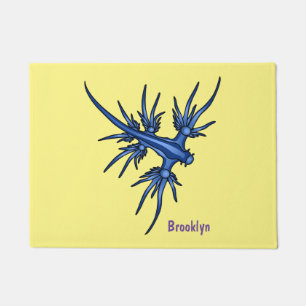 Sea slug blue dragon illustration doormat