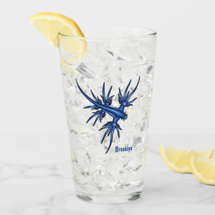 Sea slug blue dragon illustration glass
