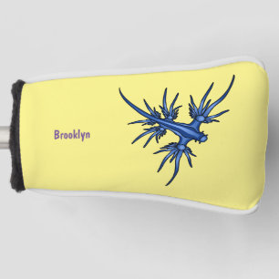 Sea slug blue dragon illustration golf head cover
