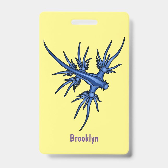Sea slug blue dragon illustration ID badge (Front)