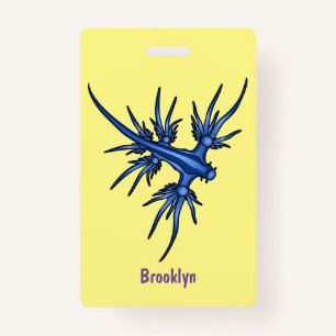 Sea slug blue dragon illustration ID badge