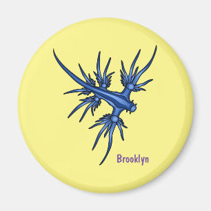 Sea slug blue dragon illustration magnet