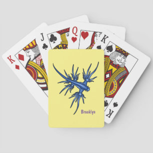 Sea slug blue dragon illustration playing cards