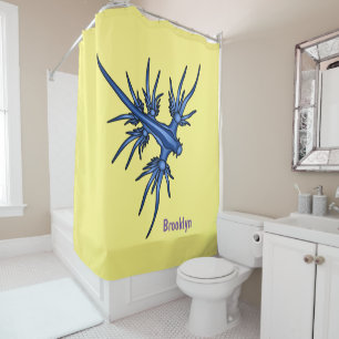 Sea slug blue dragon illustration shower curtain