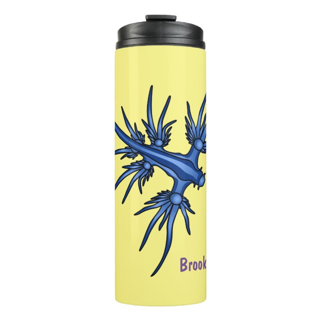 Sea slug blue dragon illustration thermal tumbler (Front)