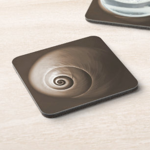 Sea Snail Nautilus Shell Square Coaster