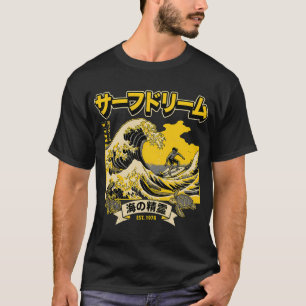 Sea Spirit Surf Dream - Yellow Japanese Wave T-Shirt