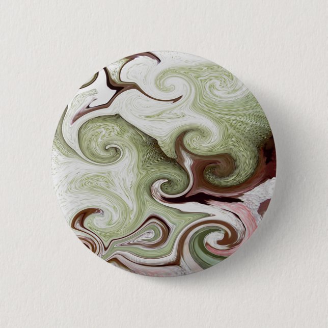 Sea Sponges Shells Seafoam Green Pink White Balls 6 Cm Round Badge (Front)