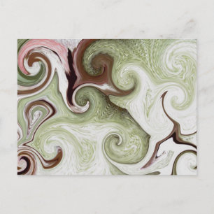 Sea Sponges Shells Seafoam Green Pink White Balls Postcard