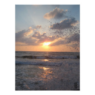 Sea Spray at Sunset Photo Print