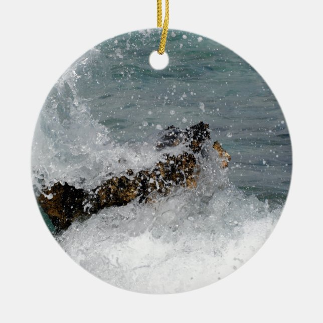 Sea Spray Ceramic Tree Decoration (Front)
