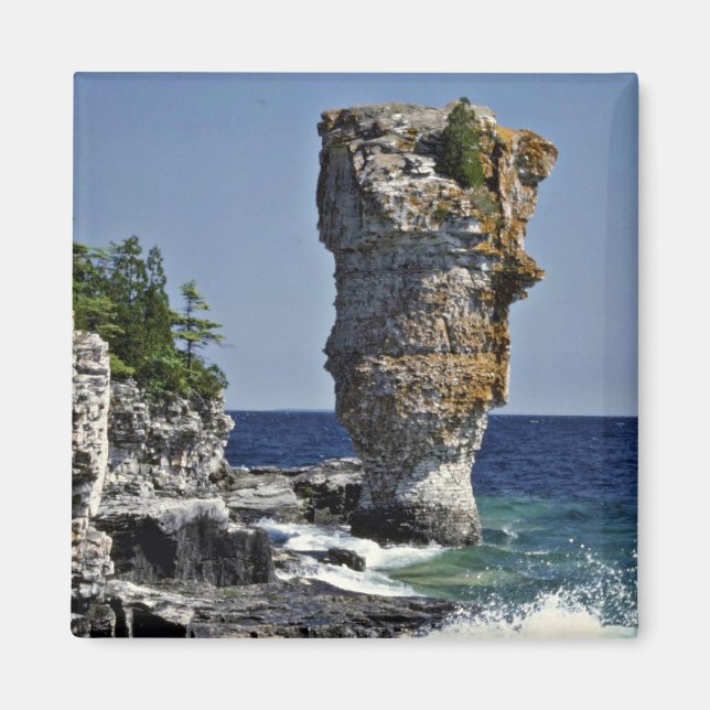 Sea stack, Flowerpot Island, Bruce Peninsula, Onta Magnet (Front)