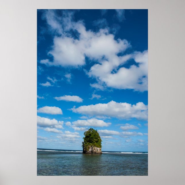 Sea Stack Surrounded By Ocean Poster (Front)