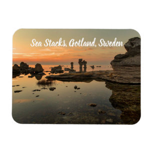 Sea Stacks Gotland Sweden stylised Magnet