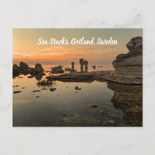 Sea Stacks Gotland Sweden stylised Postcard
