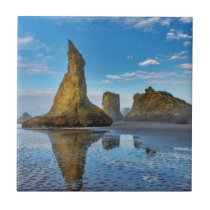 Sea Stacks on Bandon Beach in Bandon, Oregon 3 Tile