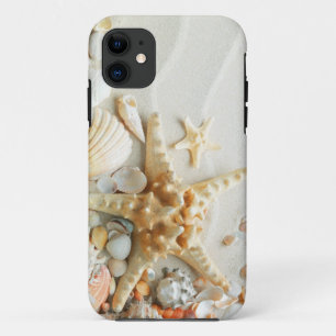 Sea star and seashell on the beach iphone 5 case