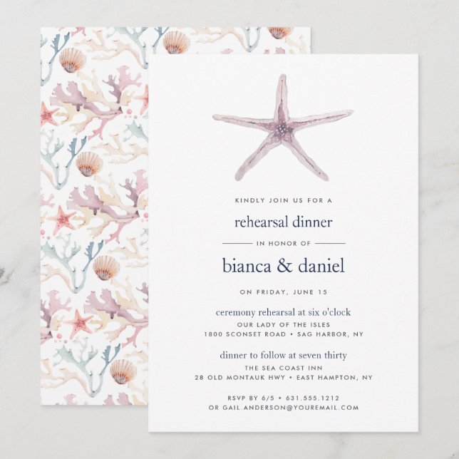 Sea Star | Rehearsal Dinner Invitation (Front/Back)