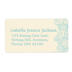 Sea star & swirls cream wedding return reply label