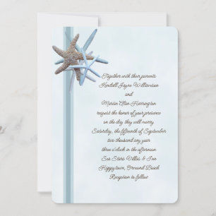 Sea Stars 5x7, Flat Wedding Invitation