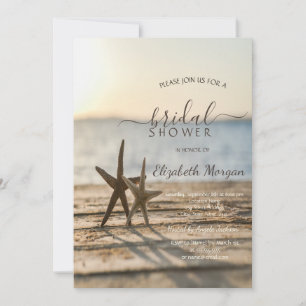 Sea stars Beach Bridal Shower  Invitation