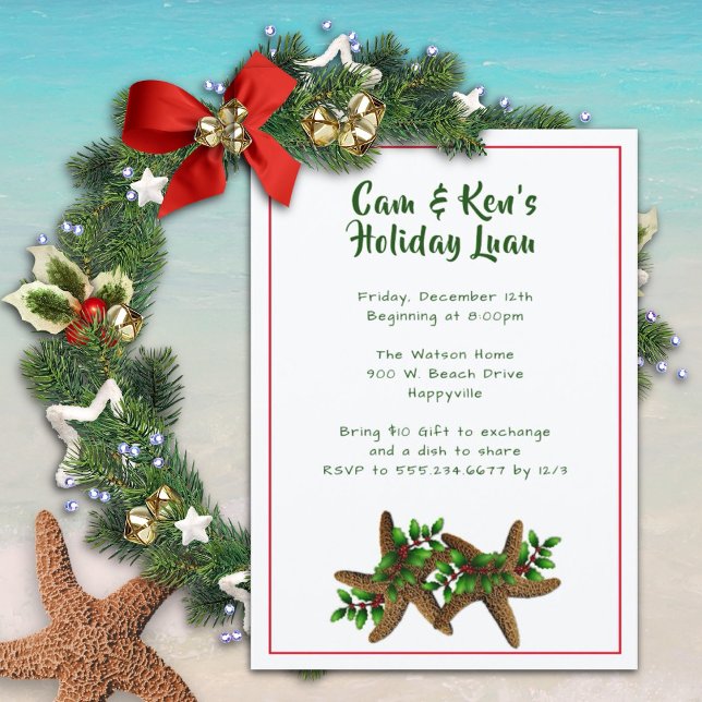 Sea Stars Beach Holiday Party Invitation (Creator Uploaded)