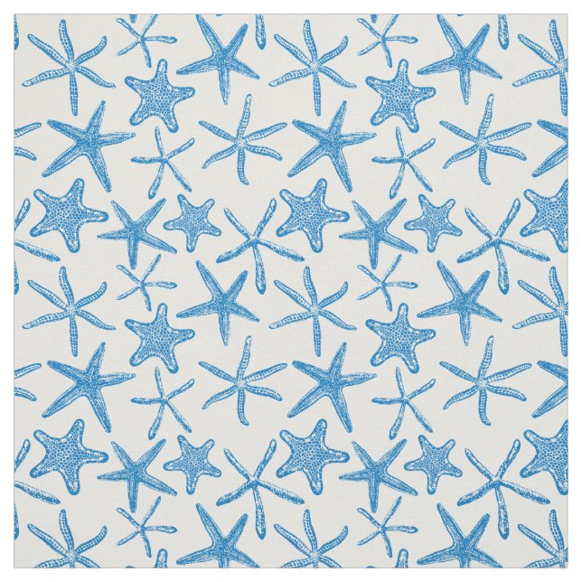Sea stars in blue fabric (Swatch)