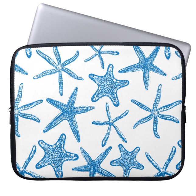 Sea stars in blue laptop sleeve (Front)