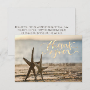 Sea stars Sand Beach  Thank You Card