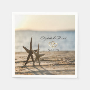 Sea stars Sand Beach Wedding Napkin