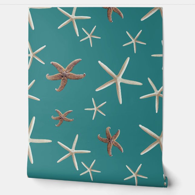Sea Stars Starfish Seamless Pattern Wallpaper (Unrolling)