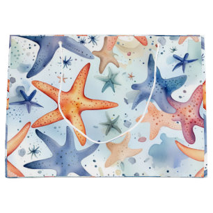 Sea stars watercolor art Large Gift Bag